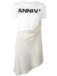 футболка лоскутного кроя Mm6 Maison Margiela