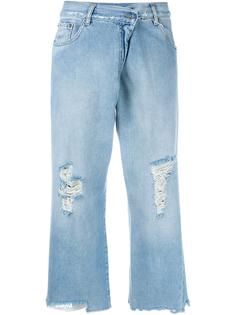 укороченные джинсы с протертостями Mm6 Maison Margiela