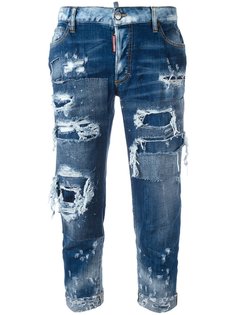 джинсы с потертой отделкой Dsquared2