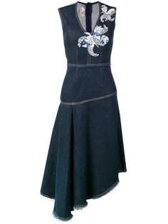 джинсовое платье с цветочными заплатками Antonio Marras
