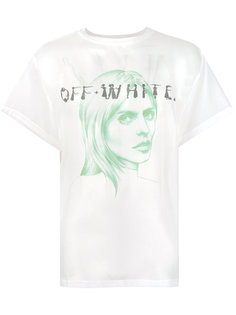 полупрозрачная футболка с изображением лица Off-White