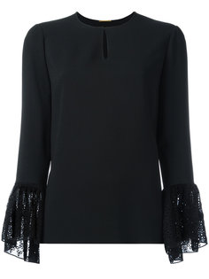 блузка с кружевными манжетами Saint Laurent