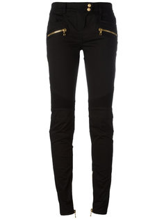 байкерские брюки скинни Balmain