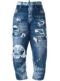лоскутные джинсы Kawaii с рваными деталями Dsquared2