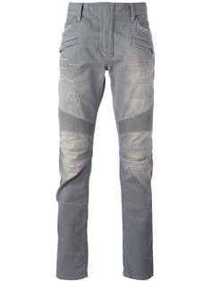 байкерские джинсы Balmain