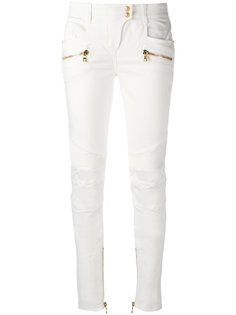байкерские брюки скинни Balmain