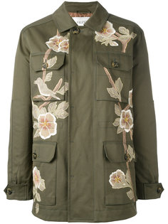 пальто в стиле милитари с цветочной деталью Valentino