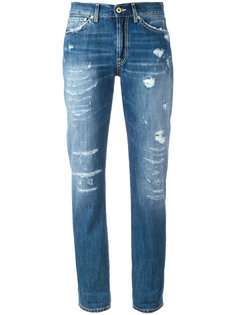 джинсы бойфренды с рваными деталями Dondup