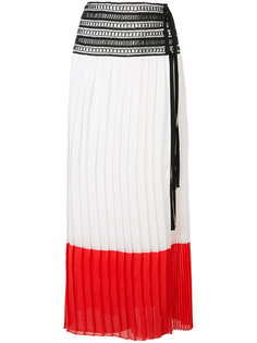 плиссированная юбка дизайна колор-блок Oscar de la Renta