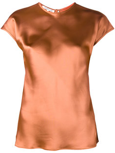 атласный топ с короткими рукавами Helmut Lang