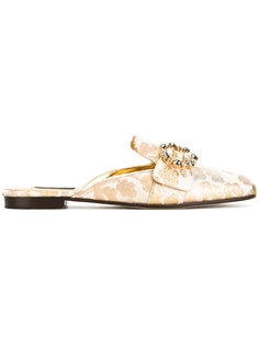 парчовые мюли с блестящей отделкой Dolce &amp; Gabbana