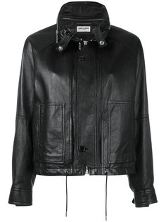 кожаная куртка с потайной планкой Saint Laurent