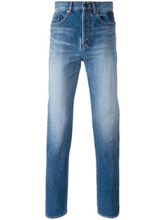 джинсы кроя слим с вышивкой Saint Laurent