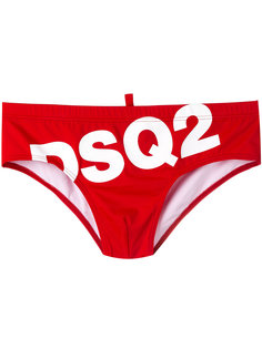 плавки с диагональным логотипом Dsquared2