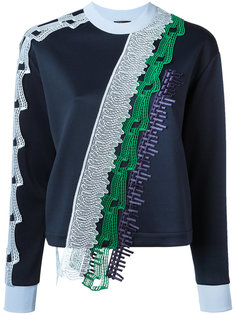 трикотажный топ с кружевными панелями Versace