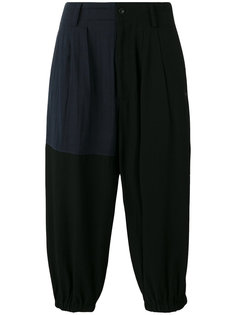 укороченные брюки с заниженным шаговым швом  Yohji Yamamoto