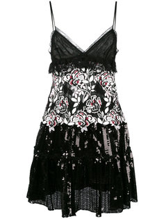 платье с пайетками и цветочным принтом Giambattista Valli