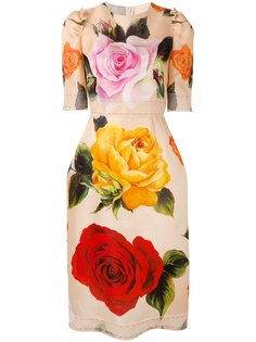 платье шифт с цветочной отделкой  Dolce &amp; Gabbana