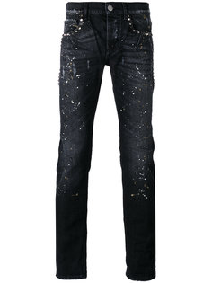 джинсы с принтом брызг краски Les Hommes