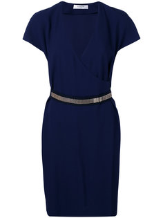 платье с запахом и декоративной цепочкой Lanvin