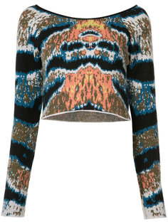 укороченный свитер с тигровым принтом Baja East