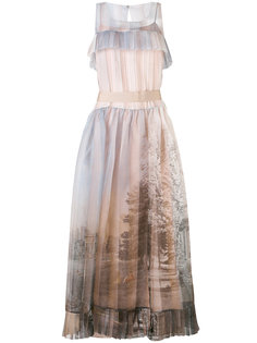 платье с принтом деревьев Fendi