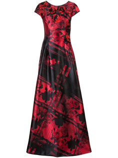 длинное платье с 3D цветами Carolina Herrera
