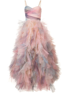 платье шифт с оборками Marchesa