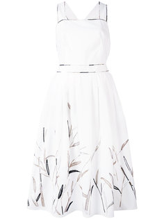 расклешенное платье с рисунком из листьев Blumarine