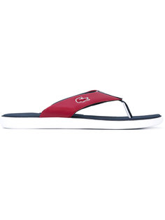 шлепанцы с полосатой отделкой Lacoste