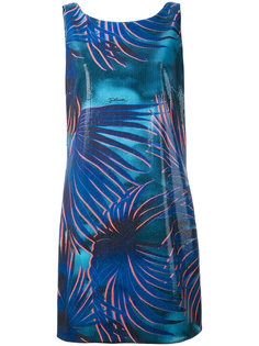 глянцевое платье с принтом листьев  Just Cavalli