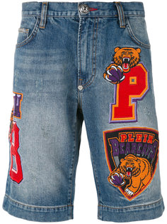 джинсовые шорты с вышивкой Philipp Plein