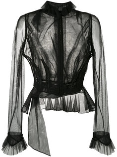 прозрачная блузка с рюшами Maison Margiela