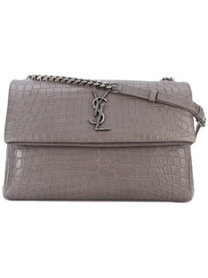 сумка на плечо Monogram с эффектом кожи крокодила Saint Laurent