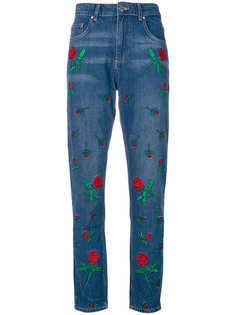 джинсы с вышитыми розами Zoe Karssen