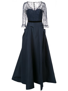 lace panel flared gown Carolina Herrera