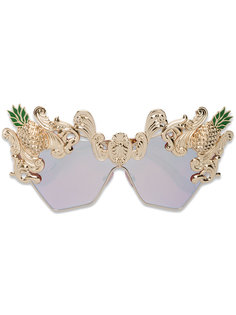 солнцезащитные очки с ананасами в оправе "кошачий глаз" Dolce &amp; Gabbana Eyewear