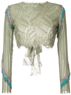 укороченная кружевная блузка Baja East