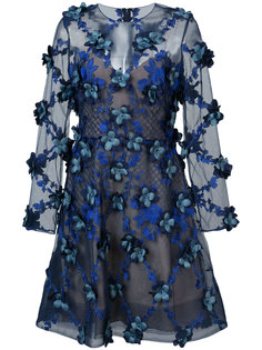платье с отделкой из 3D цветов Marchesa Notte