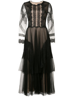 кружевное платье с вышивкой Marchesa Notte