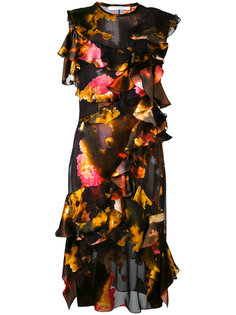 платье с разноцветными рюшами Givenchy
