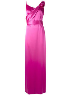 платье в пол с цветочной аппликацией Lanvin