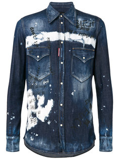 рубашка с эффектом краски Dsquared2