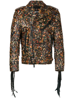 байкерская куртка с мелким цветочным рисунком Dsquared2