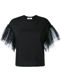 футболка с кружевными рукавами MSGM