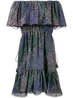 платье с люрексом с открытыми плечами и принтом в виде фейерверков Chloé