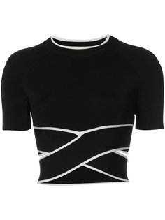 укороченная футболка с перекрещенными деталями T By Alexander Wang