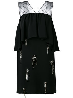 платье с кристаллами и панелью с оборками MSGM