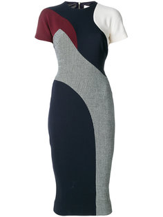 colour block fitted dress Victoria Beckham