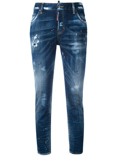 прямые рваные джинсы Dsquared2